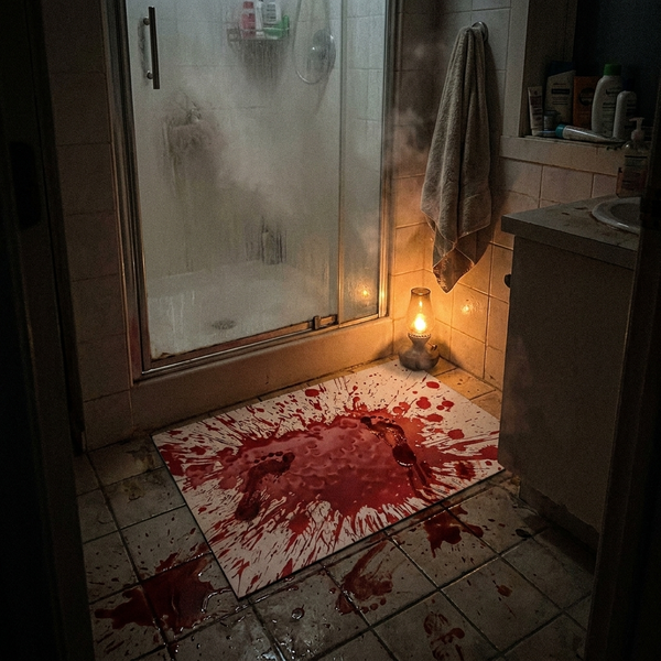 Color-Changing Bloody Bath Mat