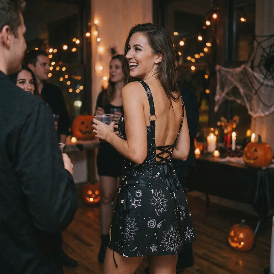 Halloween Backless Mini Dress